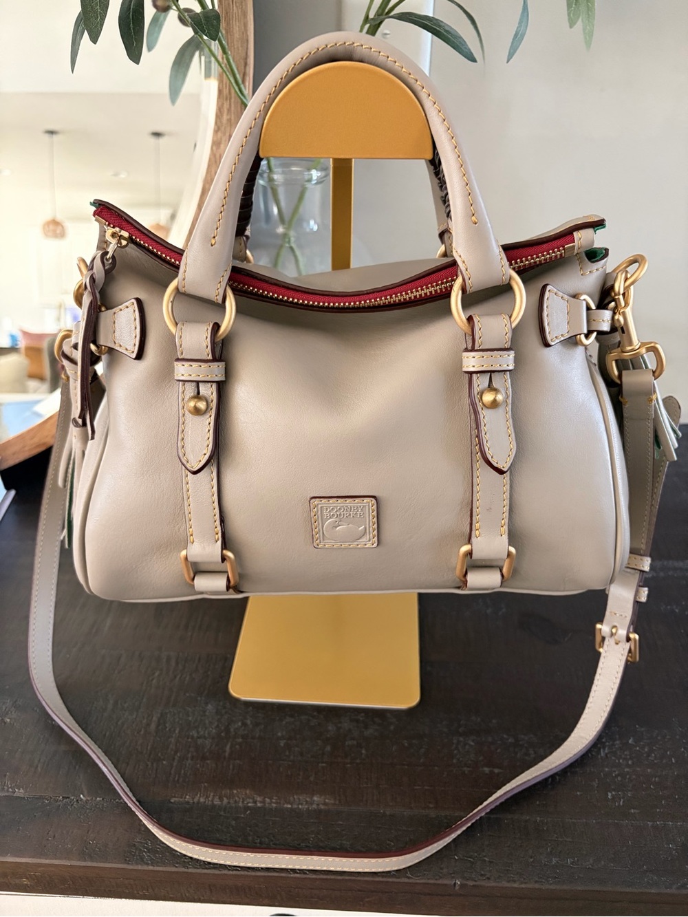 Dooney & Bourke Florentine Leather Mini Satchel — Light Taupe